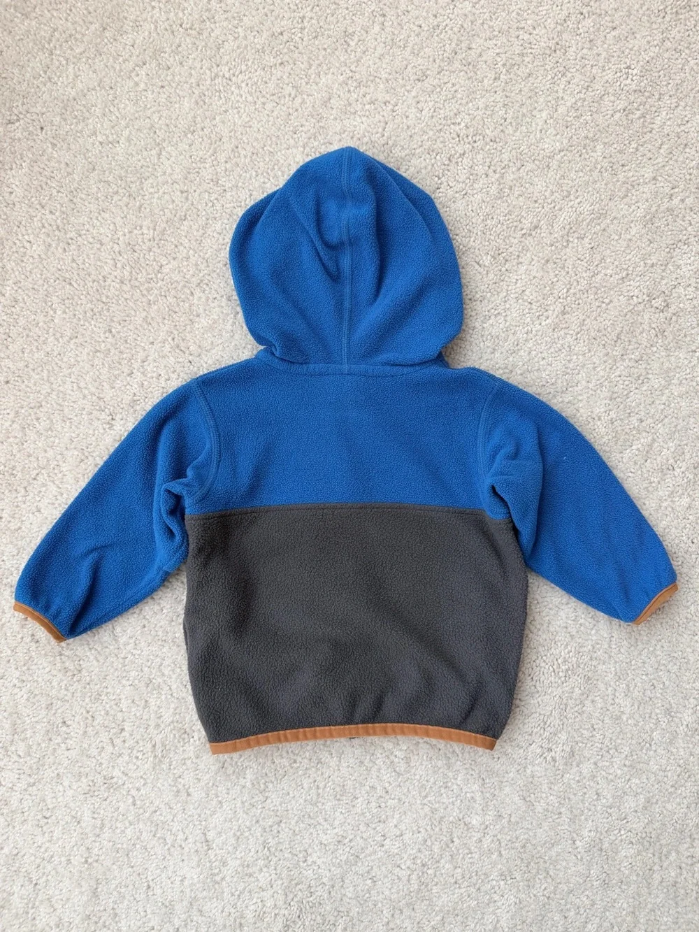 Patagonia Kids Blue, Gray & Tan Hooded Fleece Jacket
